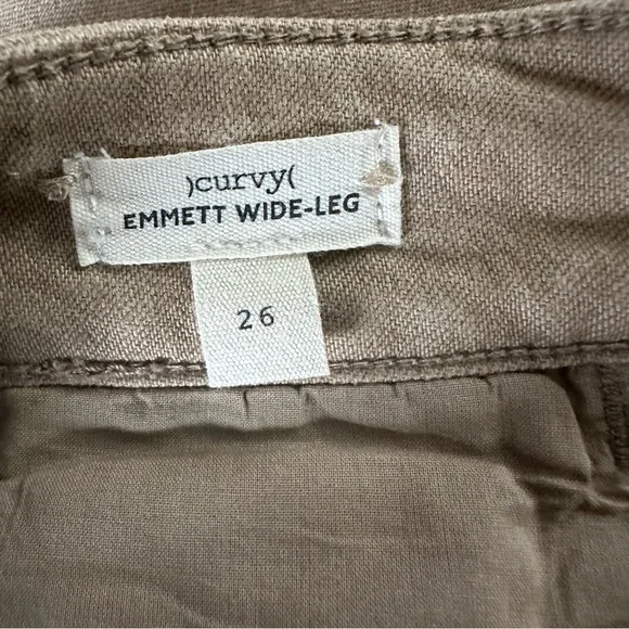 Madewell Curvy Emmett Wide Leg Pants 26 Camel High Rise Cotton Stretch SP24 - Picture 11 of 11